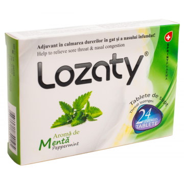 Supliment alimentar cu aroma de menta Lozaty, 24 tablete, Sprint Pharma
