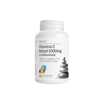 Alevia Vitamina C Retard 1000mg cu bioflavonoide, 30 comprimate