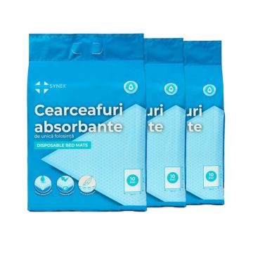 Aleze absorbante adulți, 60 x 90 cm, 3 x 10 bucăți, Synek 