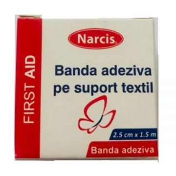 Banda adeziva pe suport textil 2.5cm x 1.5m, 1 bucata, Narcis