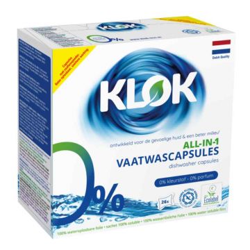 Capsule pentru masina de spalat vase All-in-1, 26 capsule, Klok