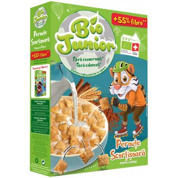 Cereale in forma de pernute cu scortisoara Bio, 275g, Bio Junior