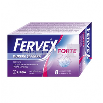 Fervex Durere si Febra Forte 1000 mg 8 comprimate efervescente