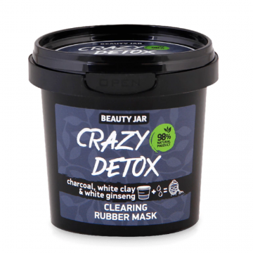Masca faciala alginata detoxifianta cu carbune si argila alba Crazy Detox, 20g, Beauty Jar