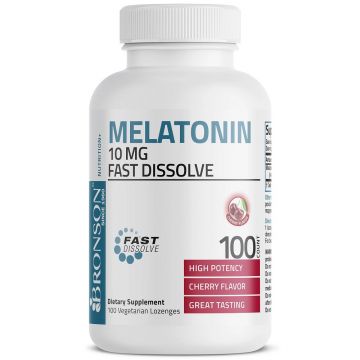Melatonina 10mg Cherry Flavour, 100 tablete, Bronson Laboratories