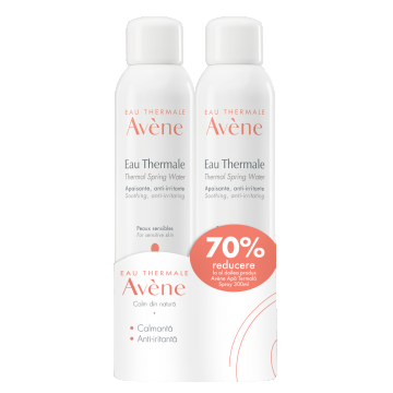 Pachet Apa termala spray 1 + 70% reducere la al doilea produs, 2 x 300ml, Avene