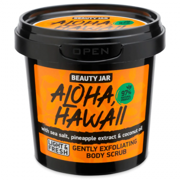 Scrub delicat pentru corp cu sare de mare Aloha Hawaii, 200g, Beauty Jar