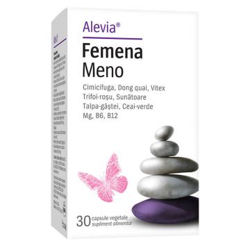Supliment pentru sustinerea organismului in perioadele de peri-menopauza si menopauza Femena Meno, 30 capsule vegetale, Alevia