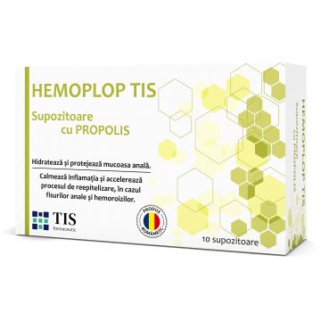 Supozitoare cu propolis Hemoplop Tis, 10 bucati, Tis Farmaceutic