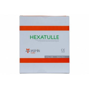 Comprese cu acetat de Clorhexidina Hexatulle, 10x10cm, 10 buc