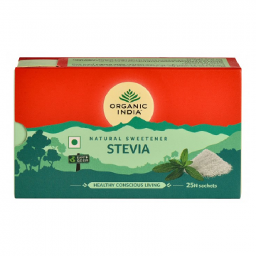 Indulcitor Natural Stevie, Hipocaloric, 25 plicuri, Organic India