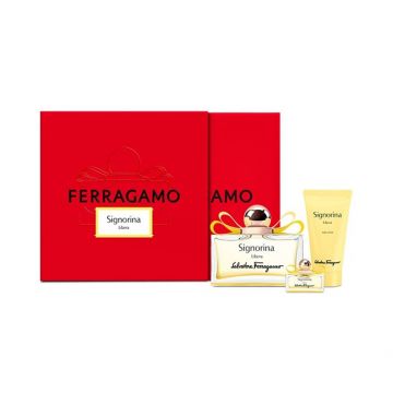 Salvatore Ferragamo Signorina Libera, Apa de Parfum, Femei, 100 ml + Lotiune de corp 50 ml + Apa de Parfum, 5 ml