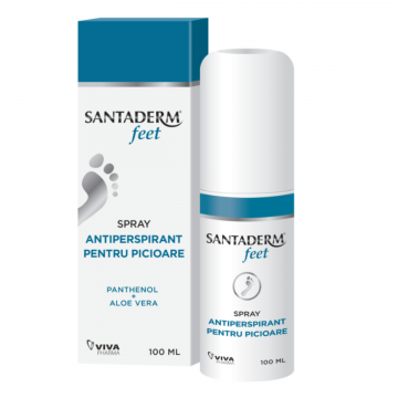 Spray antiperspirant pentru picioare Santaderm Feet, 100 ml