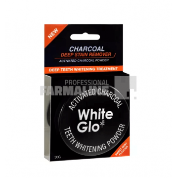 White Glo Charcoal Deep Stain Remover Pudra din carbune activat 30 g