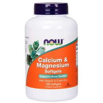 Now Calcium Magnesium + Vit D3 and Zinc 120 softgels