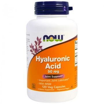 Now Hyaluronic Acid with Msm 50 mg 120 veg caps
