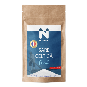 Sare celtica fina extrasa manual, 250g, Nutrific