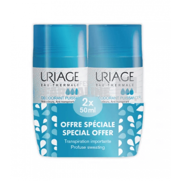 Uriage Pachet Deodorant roll-on antiperspirant 24 H Puissance 50 ml + 50 ml