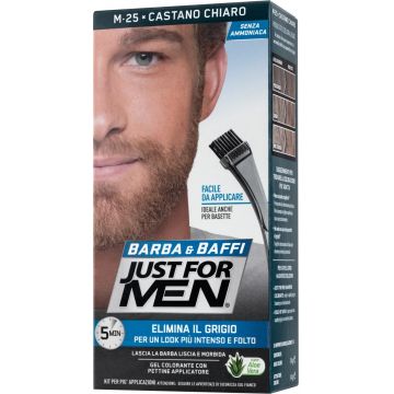 Vopsea pentru barba si mustata Castaniu Deschis M25, 28g, Just For Men