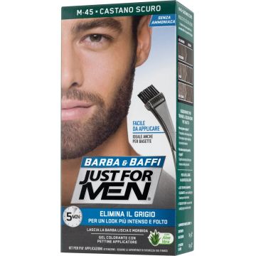 Vopsea pentru barba si mustata Castaniu Inchis M45, 28g, Just For Men