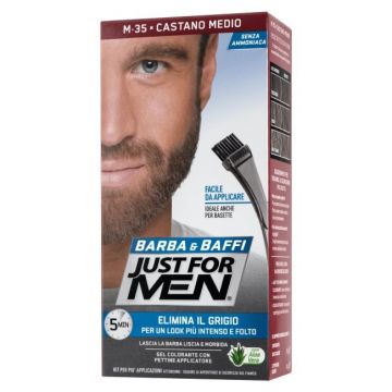 Vopsea pentru barba si mustata Castaniu Mediu M35, 28g, Just For Men