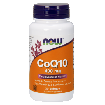 Now CoQ10 with Vitamin E Sunflower Lecithin 400 mg 30 softgels