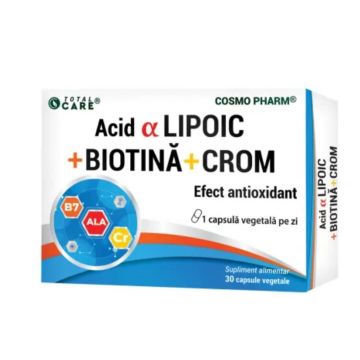 Acid Alfa Lipoic cu Biotină și Crom, 30 capsule, Cosmopharm