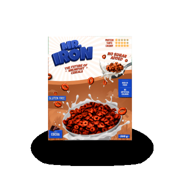 Cereale din ovaz fara zahar sau gluten Ciocolata inghetata, 250g, Mr. Iron
