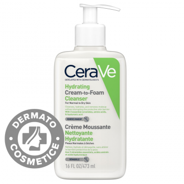 Crema de curatare spumanta si hidratanta pentru ten normal-uscat, 473ml, CeraVe