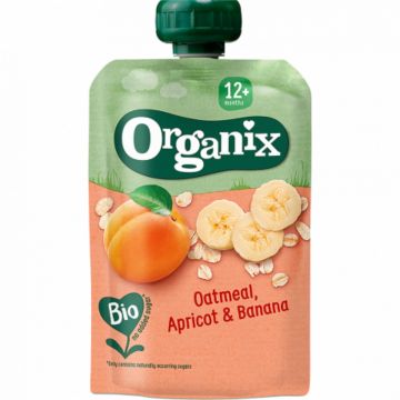 Gustare de ovaz cu caise si banane +12 luni Bio, 100g, Organix