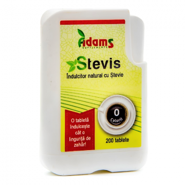 Indulcitor natural cu stevie Stevis, 200 tablete, Adams