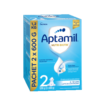 Lapte de continuare pentru 6-12 luni NUTRI-BIOTIK 2, 1200g, Aptamil