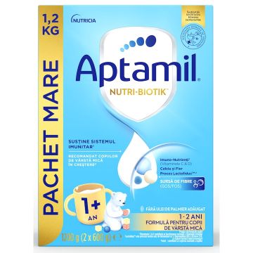 Lapte premium pentru copii de varsta mica 1-2 ani NUTRI-BIOTIK 1+, 1200g, Aptamil