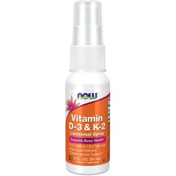 Now Vitamin D-3 K-2 Liposomal Spray 59 ml.