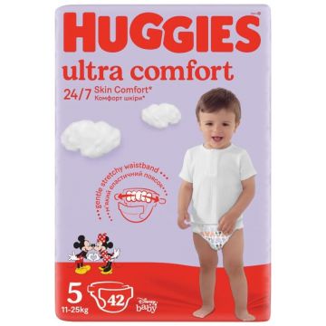 Scutece Ultra Comfort Marimea 5 pentru 11 - 25kg, 42 bucati, Huggies