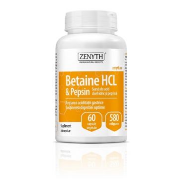 zenyth betaine hcl+pepsin 580mg ctx60 cps