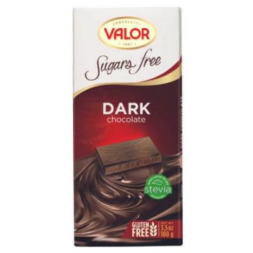 Ciocolata neagra fara zahar, 100 g, Valor