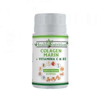 Colagen marin Forte + Vitamina B3 + Vitamina C 60 tablete (Cantitate: 60 capsule)