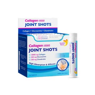 Colagen Marin lichid hidrolizat 10.000mg Joint Shots, de Tip 1, 2 si 3, 20 fiole, Swedish Nutra