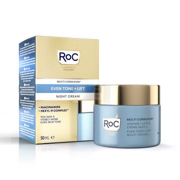 Crema de noapte pentru fata Multi Correxion Even Tone and Lift Roc, 50 ml