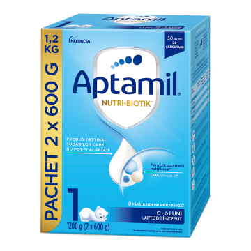 Lapte praf Nutri Biotik 1, 0-6 luni, 1200 g, Aptamil