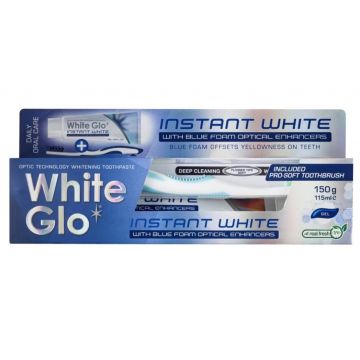 Pasta de dinti cu periuta Instant White, 115ml, White Glo