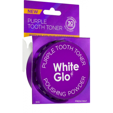 Pudra pentru albirea dintilor Purple Tooth Toner, 30g, White Glo