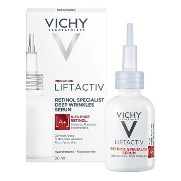 Ser antirid cu retinol pentru riduri pronuntate Vichy Liftactiv Specialist, 30 ml