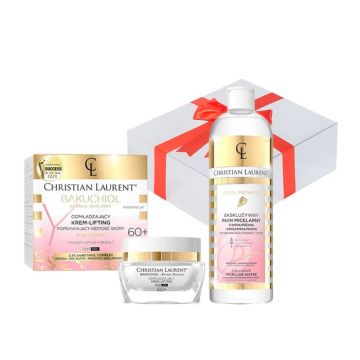 Set cadou Crema de fata, Christian Laurent, bioBakuchiol Y-Reshape, Rejuverating and Skin Density Improving Cream-Lifting 60+ 50 ml + Lotiune micelara Royal Flowers Exclusive, 500 ml