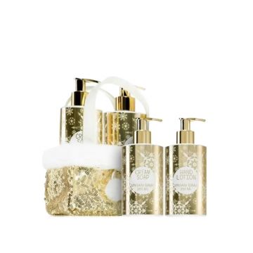 Set cadou Vivian Golden Glitters, Sapun lichid, 250 ml + Crema de maini, 250 ml