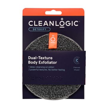 Burete exfoliant pentru piele sensibila cu doua texturi Detoxify, 1 bucata, Cleanlogic