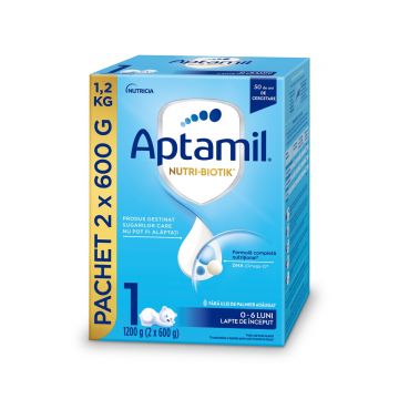 Lapte de inceput pentru 0-6 luni NUTRI-BIOTIK 1, 1200g, Aptamil
