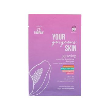 Masca servetel vegana pentru stralucire cu Papayaluronic Your Gorgeous Skin, 25ml, Dr.PAWPAW