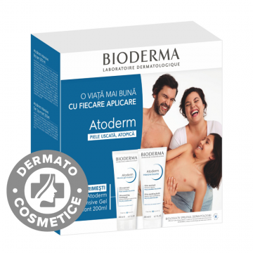 Pachet balsam Atoderm Intensive 200ml + Gel spumant Atoderm Intensive 200ml, Bioderma